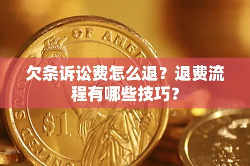 北京欠条诉讼费怎么退？退费流程有哪些技巧？